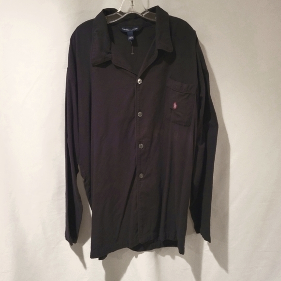 Mens Ralp Lauren Black Flannel Sleep Top NWT Sz L. Some shop wear.